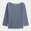 3/4 ærmer Slash-Neck Baby Tee