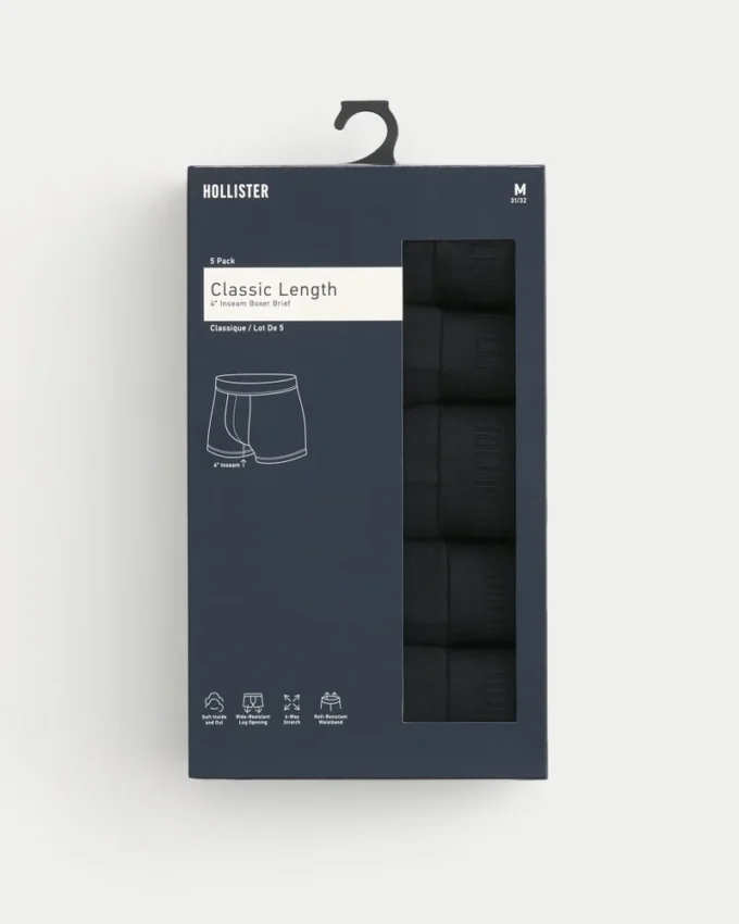 5-pak med boxershorts i klassisk længde