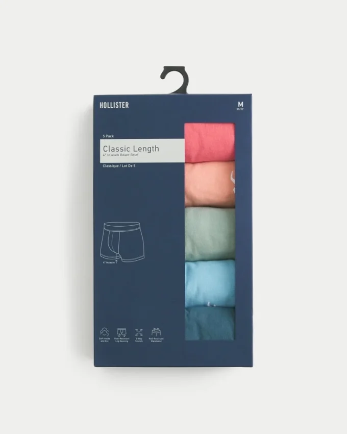 5-pak med boxershorts i klassisk længde