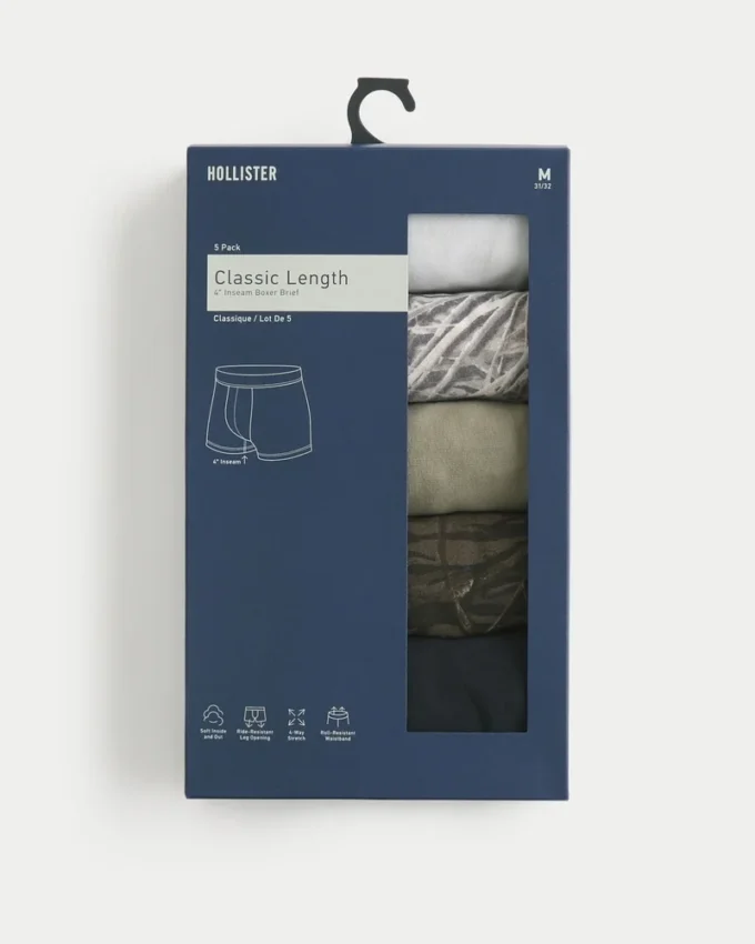 5-pak med boxershorts i klassisk længde