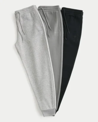 Afslappede fleece-joggingbukser, 3-pak