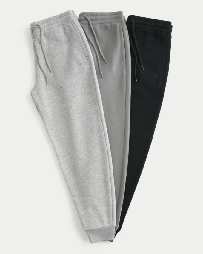 Afslappede fleece-joggingbukser, 3-pak Afslappede fleece-joggingbukser, 3-pak