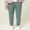 Afslappede joggingbukser i ribfleece Afslappede joggingbukser i ribfleece