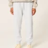 Afslappede joggingbukser i ribfleece Afslappede joggingbukser i ribfleece