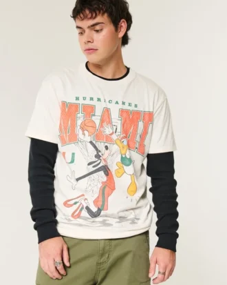 Afslappet Disney Miami Hurricanes grafisk T-shirt