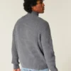Afslappet grafisk sweater med lynlås