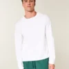 Afslappet langærmet bomulds-T-shirt