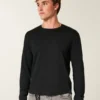 Afslappet langærmet bomulds-T-shirt