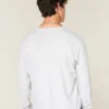 Afslappet langærmet bomulds-T-shirt