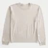 Afslappet langærmet bomulds-T-shirt