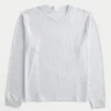Afslappet langærmet bomulds-T-shirt