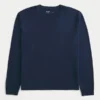 Afslappet langærmet bomulds-T-shirt
