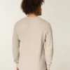 Afslappet langærmet termisk T-shirt med rund halsudskæring