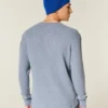 Afslappet langærmet termisk T-shirt med rund halsudskæring