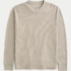 Afslappet langærmet termisk T-shirt med rund halsudskæring