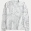 Afslappet langærmet termot-shirt med camouflagemønster