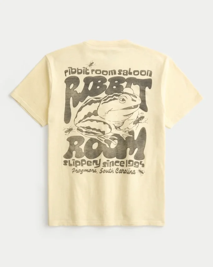 Afslappet Ribbit Room Saloon T-shirt med grafik Afslappet Ribbit Room Saloon T-shirt med grafik