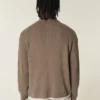 Afslappet sweater med grafisk lynlås