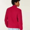 Afslappet sweater med lynlås og hestesko-print
