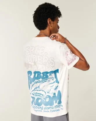 Afslappet T-shirt med blandet grafik