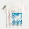 Afslappet T-shirt med blandet grafik Afslappet T-shirt med blandet grafik