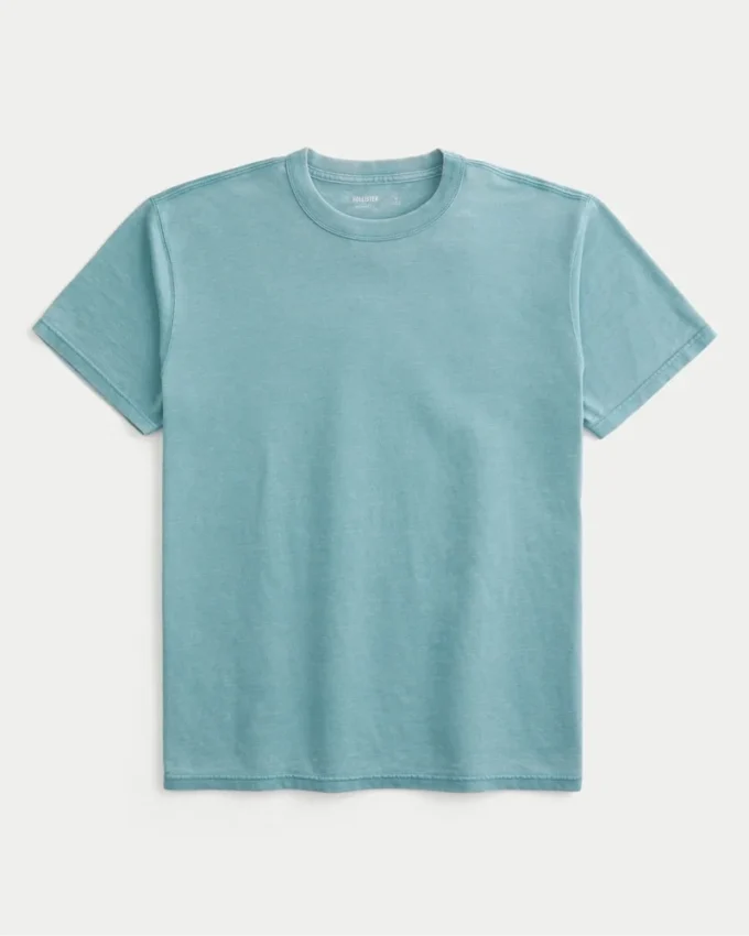 Afslappet vasket T-shirt med rund hals Afslappet vasket T-shirt med rund hals