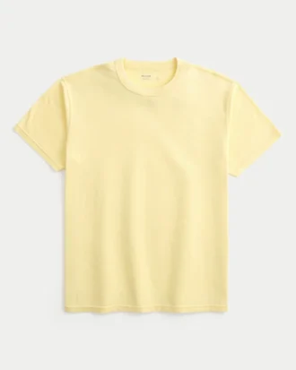 Afslappet vasket T-shirt med rund hals
