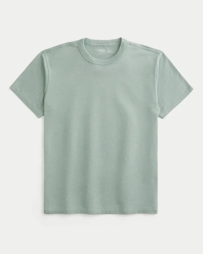 Afslappet vasket T-shirt med rund hals Afslappet vasket T-shirt med rund hals