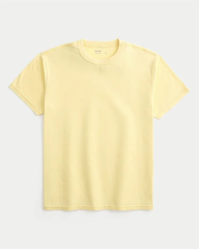 Afslappet vasket T-shirt med rund hals Afslappet vasket T-shirt med rund hals