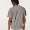 Afslappet vasket T-shirt med rund hals Afslappet vasket T-shirt med rund hals