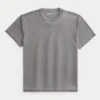 Afslappet vasket T-shirt med rund hals Afslappet vasket T-shirt med rund hals
