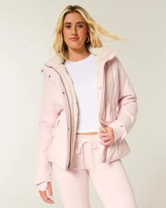 All-weather jakke med imiteret pelsfor