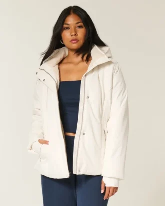 All-weather jakke med imiteret pelsfor