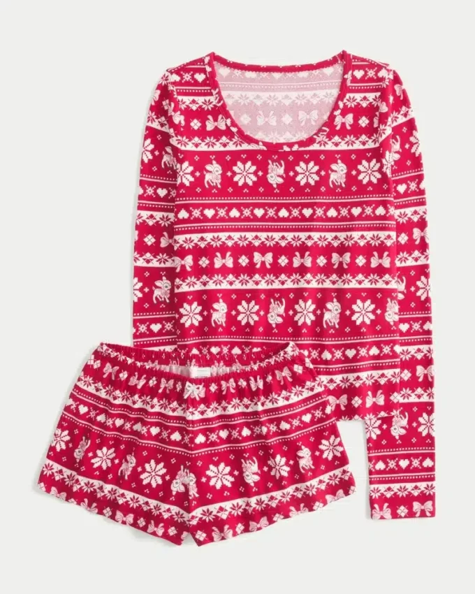 Always Cozy langærmet scoop top & shorts sæt Always Cozy langærmet scoop top & shorts sæt