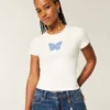 Baby-T-shirt med sommerfuglemotiv Baby-T-shirt med sommerfuglemotiv