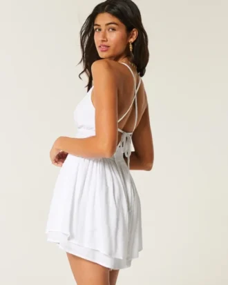 Babydoll-romper med åben ryg