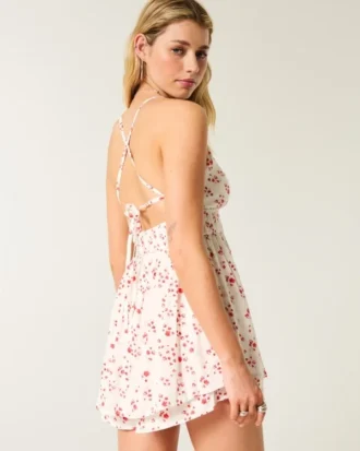 Babydoll-romper med åben ryg
