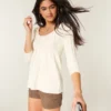 Babydoll-sweater i kabelstrik Babydoll-sweater i kabelstrik