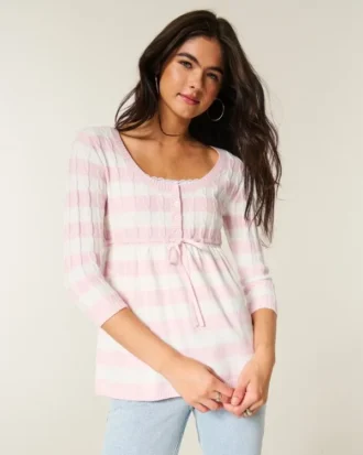Babydoll-sweater i kabelstrik