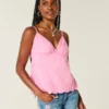 Babydoll-top med broderi og glimmer