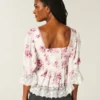 Babydoll-top med trekvartærmer Babydoll-top med trekvartærmer