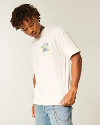 Baggy bomulds-T-shirt med Hollywood Haunts-grafik