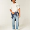 Baggy bomulds-T-shirt med Hollywood Haunts-grafik Baggy bomulds-T-shirt med Hollywood Haunts-grafik