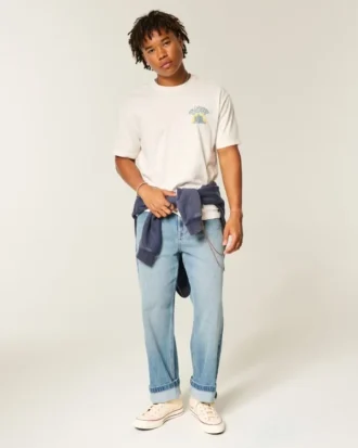 Baggy bomulds-T-shirt med Hollywood Haunts-grafik