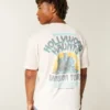 Baggy bomulds-T-shirt med Hollywood Haunts-grafik Baggy bomulds-T-shirt med Hollywood Haunts-grafik