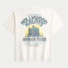 Baggy bomulds-T-shirt med Hollywood Haunts-grafik Baggy bomulds-T-shirt med Hollywood Haunts-grafik
