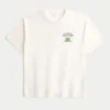 Baggy bomulds-T-shirt med Hollywood Haunts-grafik Baggy bomulds-T-shirt med Hollywood Haunts-grafik