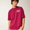 Baggy bomulds-T-shirt med Shady Pine Motel-print Baggy bomulds-T-shirt med Shady Pine Motel-print