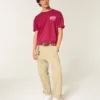 Baggy bomulds-T-shirt med Shady Pine Motel-print Baggy bomulds-T-shirt med Shady Pine Motel-print