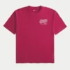 Baggy bomulds-T-shirt med Shady Pine Motel-print Baggy bomulds-T-shirt med Shady Pine Motel-print